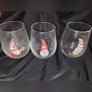 Gnome Themed Stemless Wine Glasses